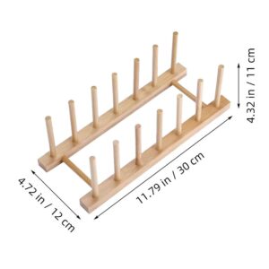 NUOBESTY Sewing Storage Rack Embroidery Thread Rack Thread Spool Rack Thread Storage Rack Thread Spinner Organizer Crochet Yarn Ball Holder Spool Holding Rack Horizontal Tool Wood