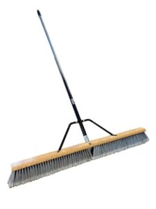 american select tubing pbsa36004 heavy duty 36" smooth-surface push broom with silver/black handle