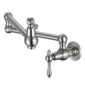 brushed nickel wall mounted kitchen faucet pot filler