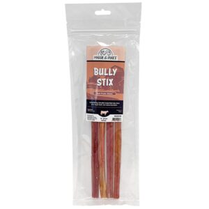 countrymax maggie & duke's natural bully stix beef pizzle long lasting, low odor dog chew treats for dental health (12 inches, 1, count)