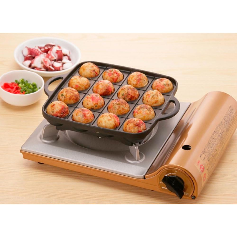 Takoyaki Grill Pan for Iwatani Cassette-feu Butane Stoves and Takoyaki Pick Set,