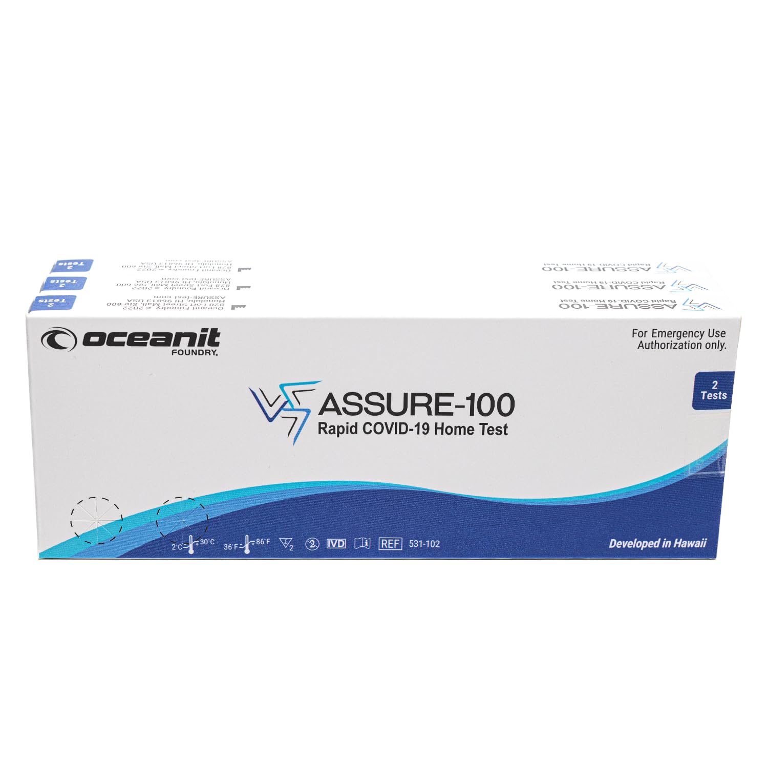 ASSURE-100 Rapid COVID-19 Test multipack, 6 Tests Total, FDA EUA Authorized OTC at-Home Self Test, Rapid Results with Non-invasive Nasal Swab, Easy to Use & No Discomfort