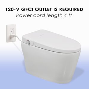 BN-6100S, 1-Piece 1.28 GPF Tankless Elongated Smart Bidet Toilet in White, Auto Flush, Heated Seat with Soft Close