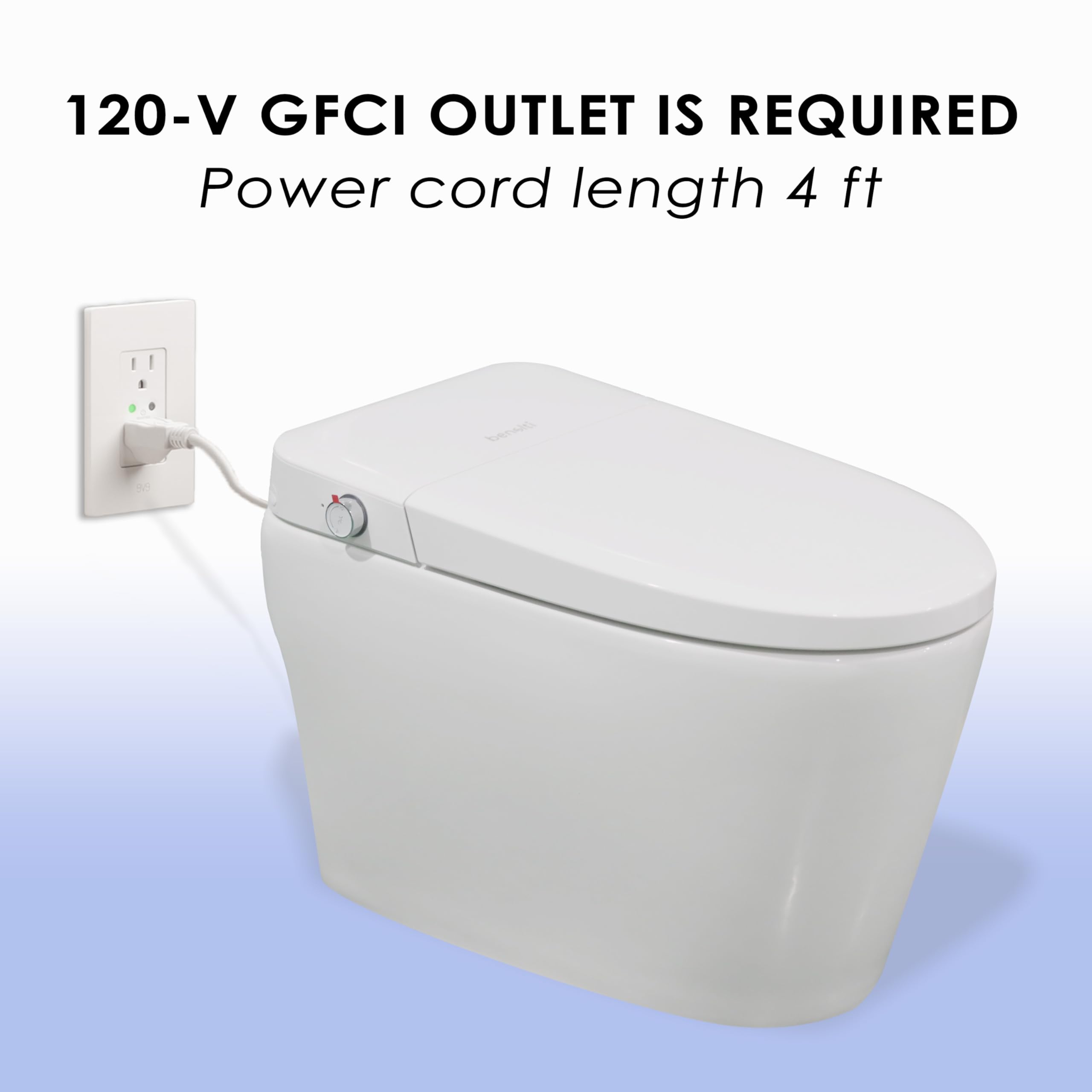 BN-6100S, 1-Piece 1.28 GPF Tankless Elongated Smart Bidet Toilet in White, Auto Flush, Heated Seat with Soft Close