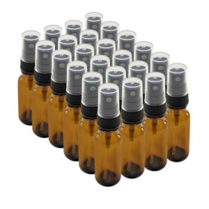 the bottle depot - 15ml spray bottle - 24 pack - clear amber - 18-400 neck finish - glass bottle with sprayer