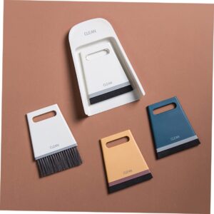 COLLBATH Desktop Dustpan and Mini Broom Durable Handheld Broom and Dustpan for Home and Office Cleaning Multifunctional Yellow Cleaning Tools