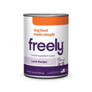 freely limited ingredient diet, grain free dog food, natural wet food for dogs, adult canned dog food lamb, 12.5oz x 6 cans