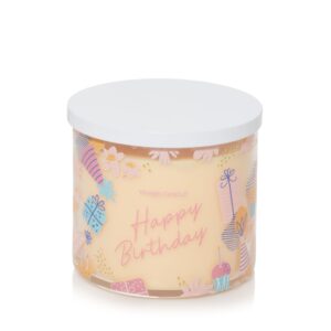 yankee candle happy birthday vanilla cupcake scented, 3-wick candle, 14.5oz, gift for her/him/mom/friend/coworker/sister