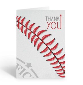 stonehouse collection | baseball note cards | sports thank you cards | appreciation | 10 count (red seam)