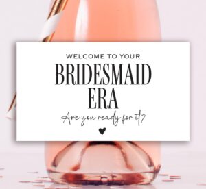 bridesmaid era mini champagne labels - set of 8