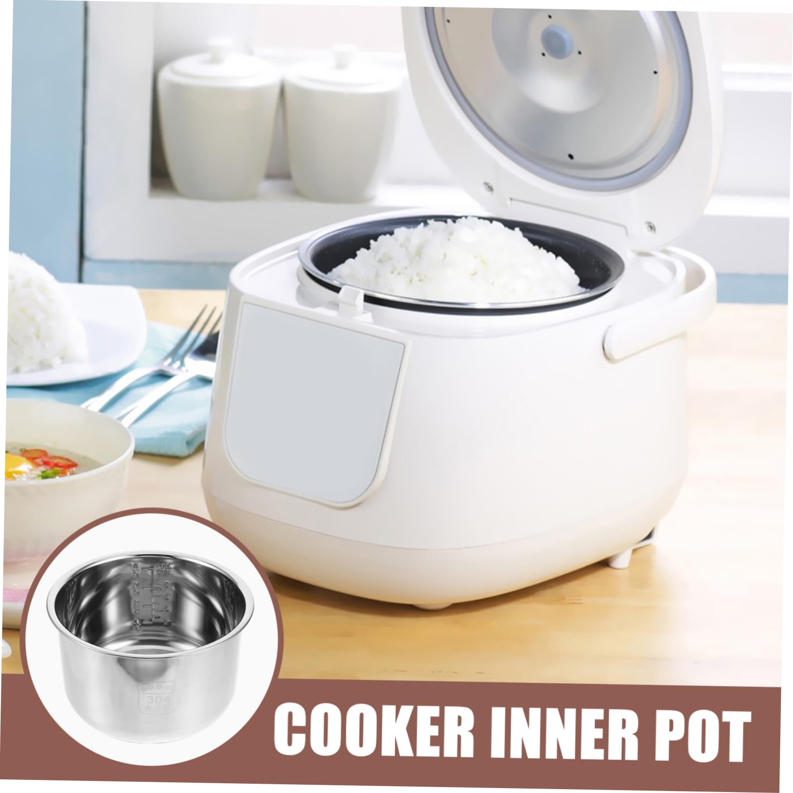 BESPORTBLE Stainless Steel Pot Pressure Cooker Pot Metal Cooking Utensils Stainless Steel Rice Cooker Rice Pot Cooker Cooking Pot Rice Cooker 10 Cup Cooker Liner Container Ceramics Thicken