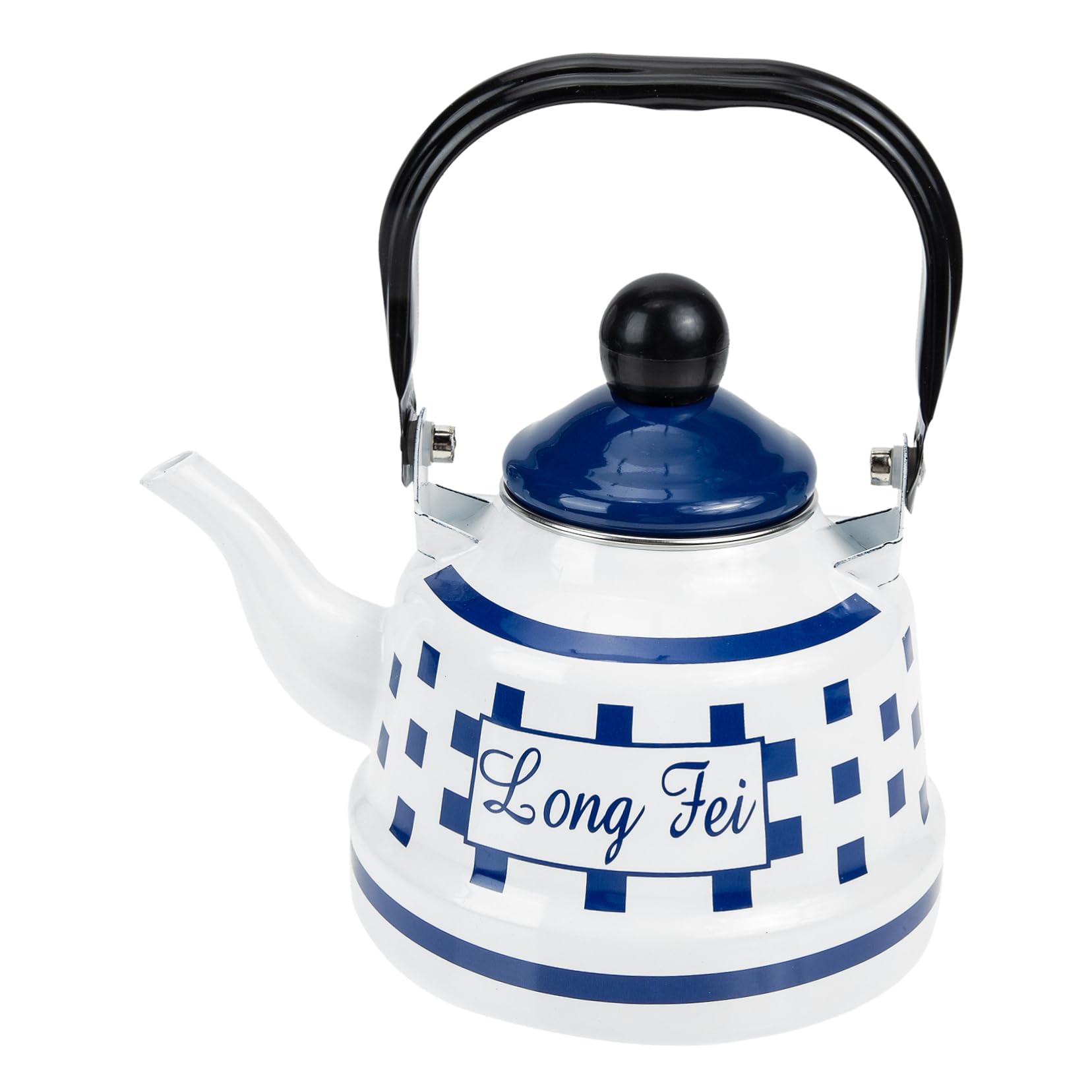 LABRIMP Enamel Steel Handle Pot Retro Espresso Machine Induction Stovetop Teakettle Teapot Whistling Tea Pots Camping Coffee Pot Flute Kettle Applique Household Enamelled Steel