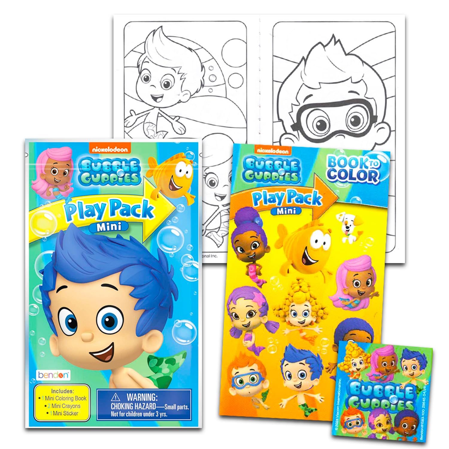 Nickelodeon Bubble Guppies Mini Party Favors Set for Kids - Bundle with 24 Nick Jr Aqua Bubble Guppies Play Packs with Coloring Pages, Stickers, More (Bubble Guppies Birthday Party Supplies)