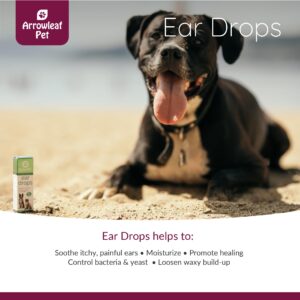 Arrowleaf Pet Ear Drops by NaturPet Inc | Healthy Ear Support for Cats and Dogs | Itchy Ears | Cleaning | Swimming | 10mL