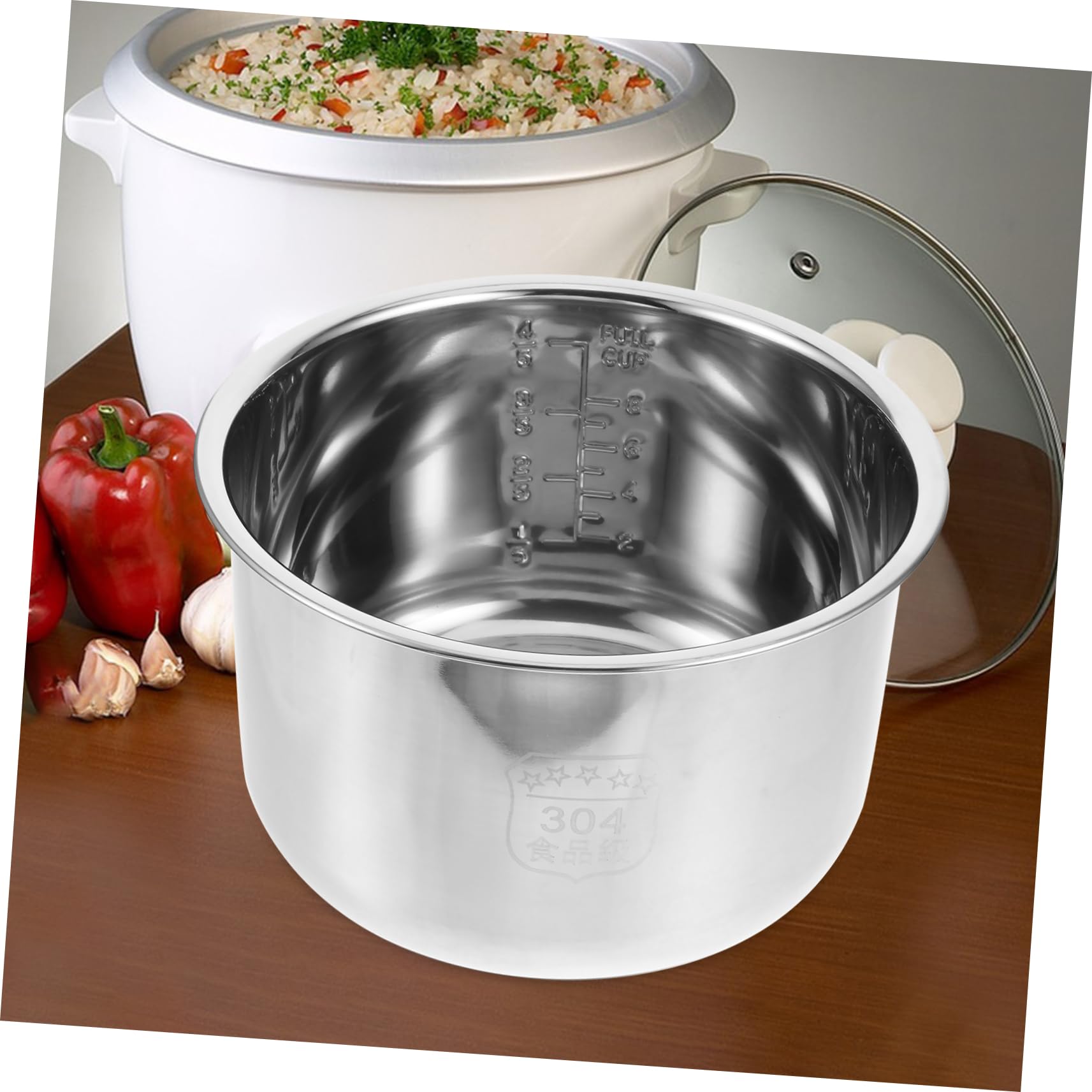 BESPORTBLE Stainless Steel Pot Pressure Cooker Pot Metal Cooking Utensils Stainless Steel Rice Cooker Rice Pot Cooker Cooking Pot Rice Cooker 10 Cup Cooker Liner Container Ceramics Thicken