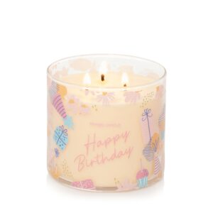 Yankee Candle Happy Birthday Vanilla Cupcake Scented, 3-Wick Candle, 14.5oz, Gift for Her/Him/Mom/Friend/Coworker/Sister