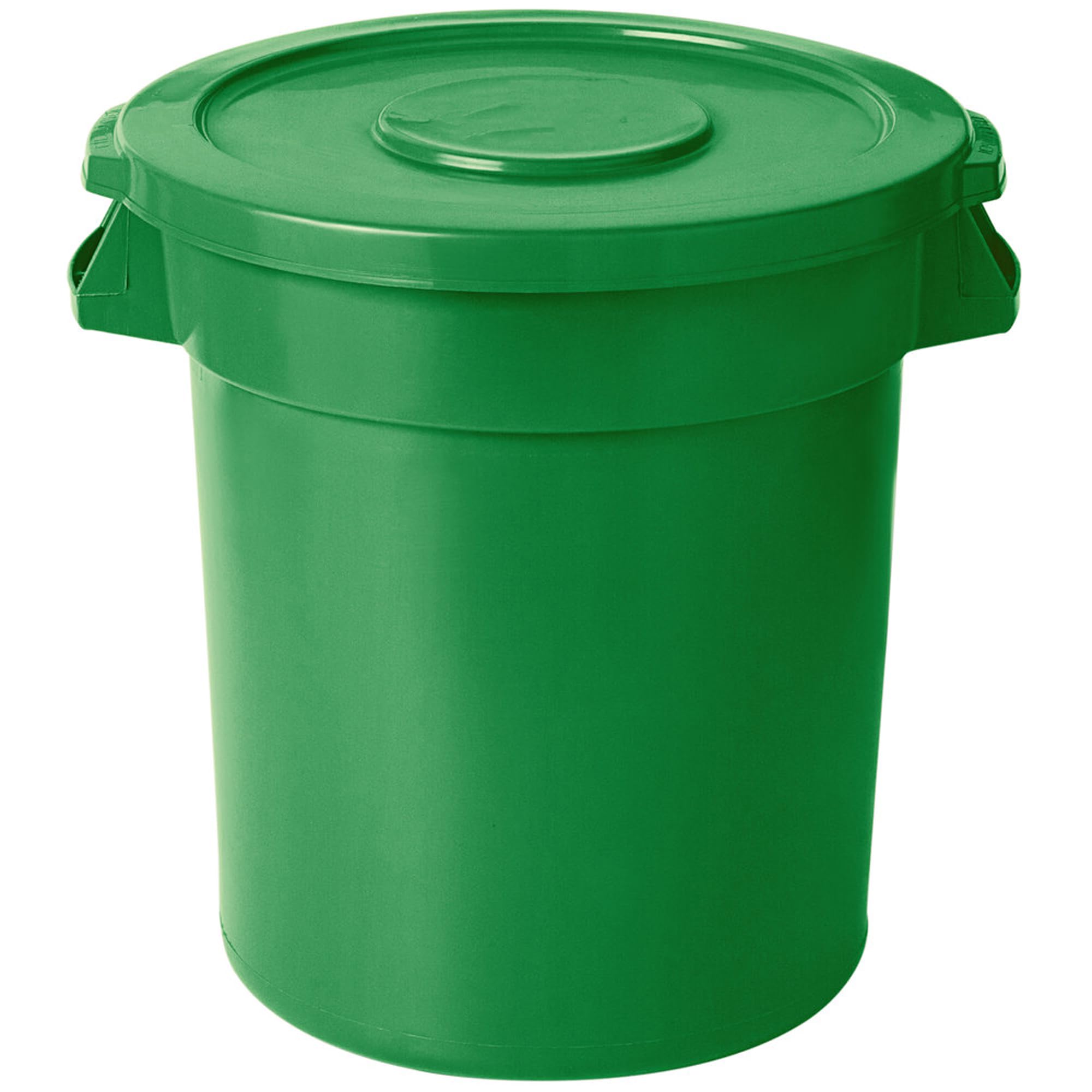 PRO&Family 10 Gallon Trash Can with Lid Round Ingredient Storage Containers Recycling Bin Kitchen Garbage Can Office Garbage Can Trash Barrel Plastic Barrel Yard Waste Bin Outdoor Trashcan (1, Green)