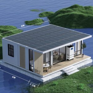 Generic Container Prefab Mobile Home with Solar System,for Hotel,Booth,Villa,Workshop, white, Pwch1