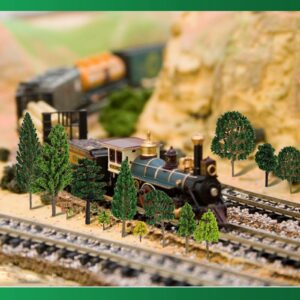 BUWUSMU 70 Pieces Mixed Model Trees - Ranging from 1.2 to 6.3 Inches, Ideal for Train Scenery, Architecture Models, DIY Crafts, Building Models, and Scenery Landscapes, Natural Green Color