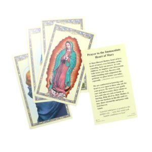 Needzo Women Saints and Madonnas Holy Prayer Card Assortment, Immaculate Heart of Mary, Our Lady of Grace, Guadalupe, Fatima, Madonna of the Streets, Lourdes, and more (Pack of 10)