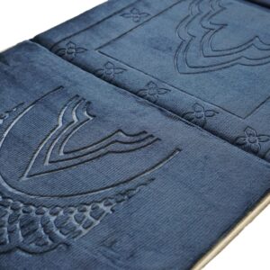 Tawakul Foldable Prayer Mat with Backrest - Thick & Padded Extra Comfort & Tote Bag for Easy Travel - Perfect for Jumah, Ramadan, Hajj, Umrah Gift for Family & Friends (Navy Blue)