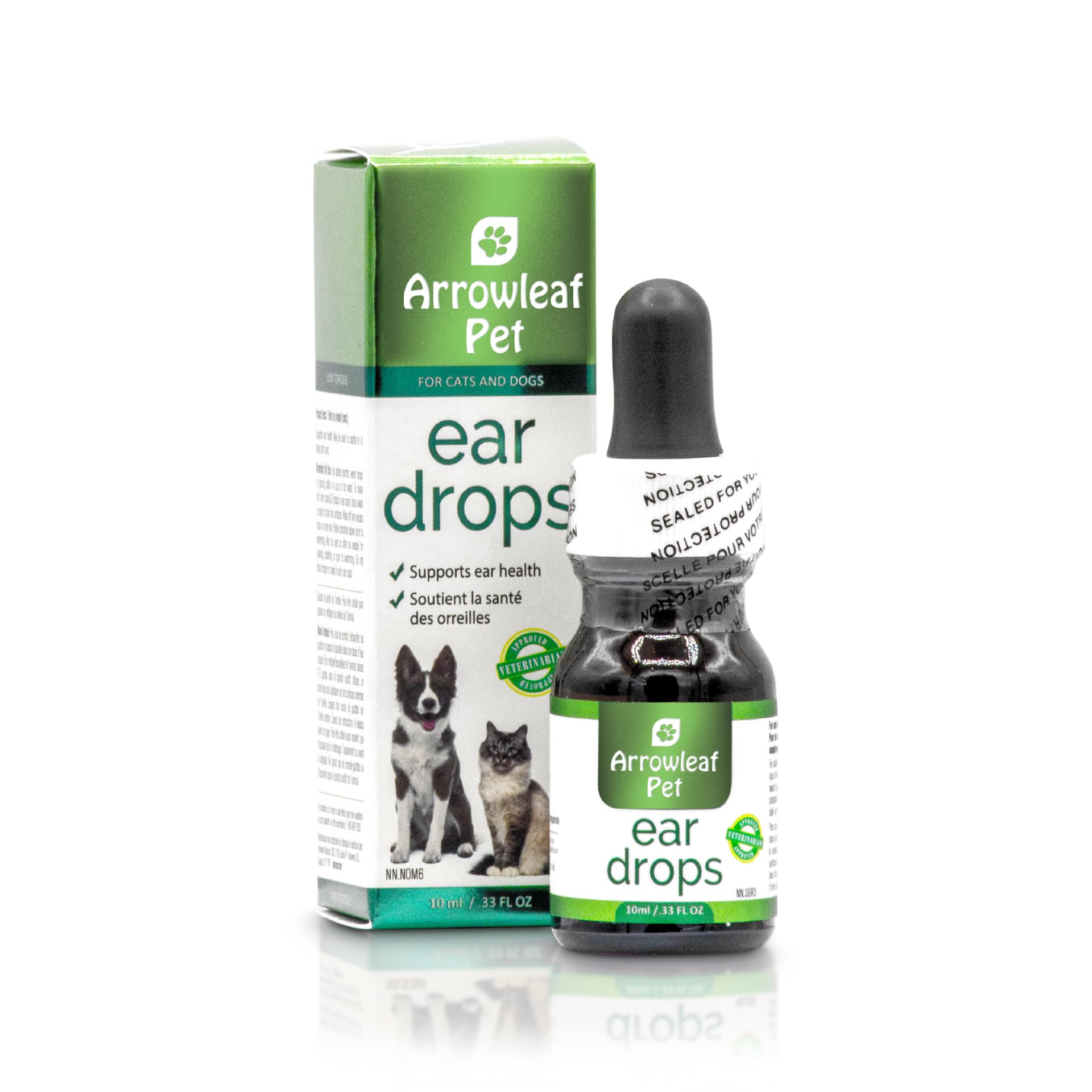 Arrowleaf Pet Ear Drops by NaturPet Inc | Healthy Ear Support for Cats and Dogs | Itchy Ears | Cleaning | Swimming | 10mL