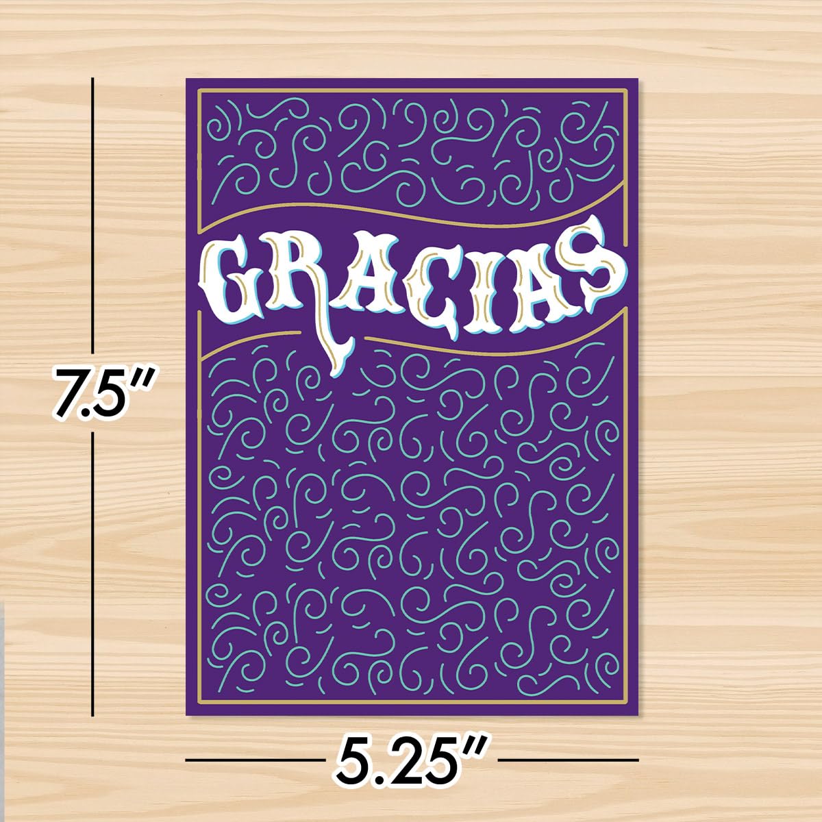 Designer Greetings Pensamientos Especiales, Spanish Thank You Cards, “GRACIAS” Purple Pattern (6 Cards and Envelopes) – Perfect for Any Occasion