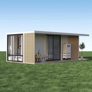 Generic Container Prefab Mobile Home with Solar System,for Hotel,Booth,Villa,Workshop, white, Pwch1