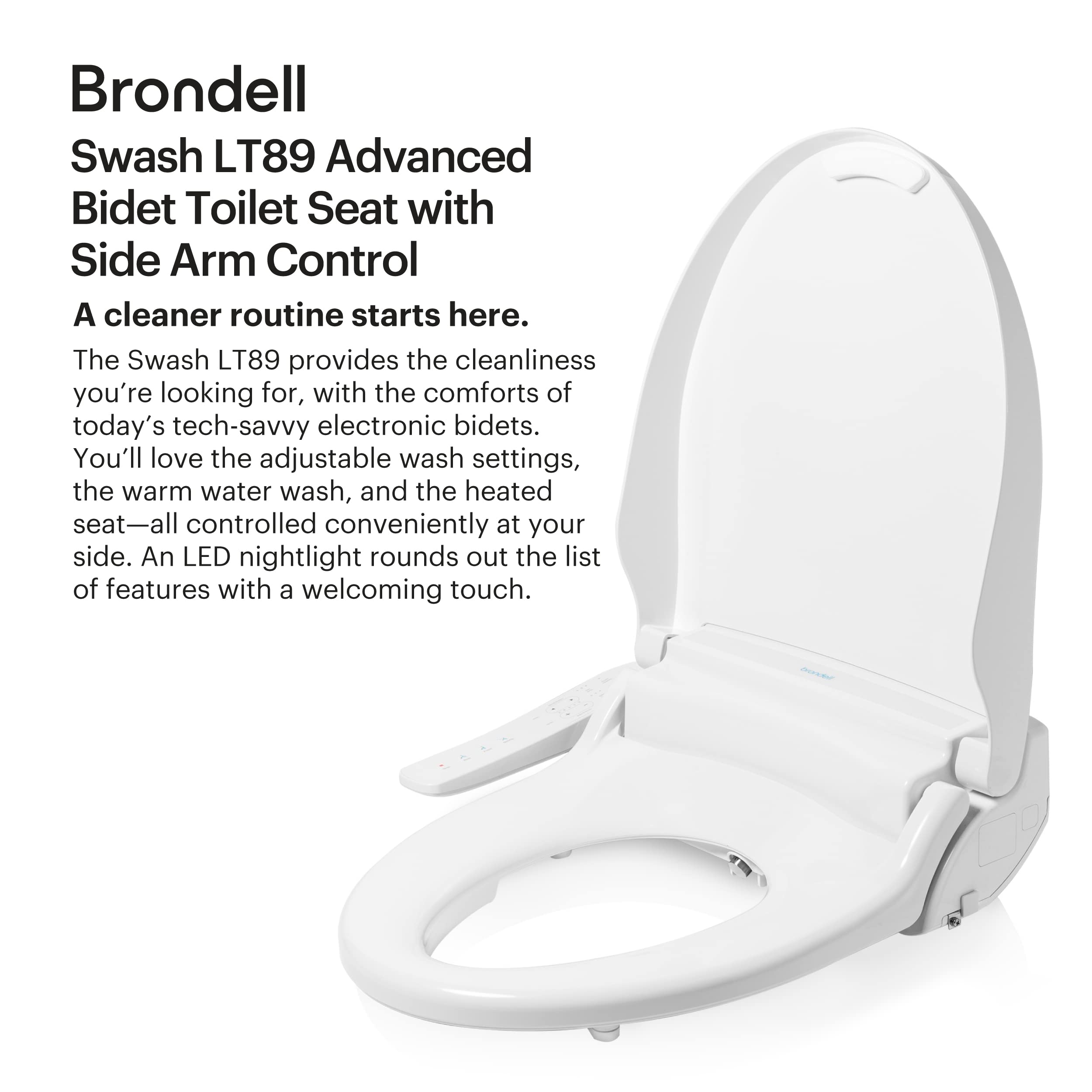 Brondell LT89 Swash Electronic Bidet Toilet Seat for Round Toilets & SWF44 Swash Bidet Filter Bundle