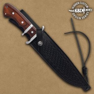 Gil Hibben United Cutlery Sub-Hilt Fighter Knife & Sheath | 5Cr15Mov Stainless Steel Blade | Bloodwood Handle | Stainless Steel Guard | 14 1/8" Length