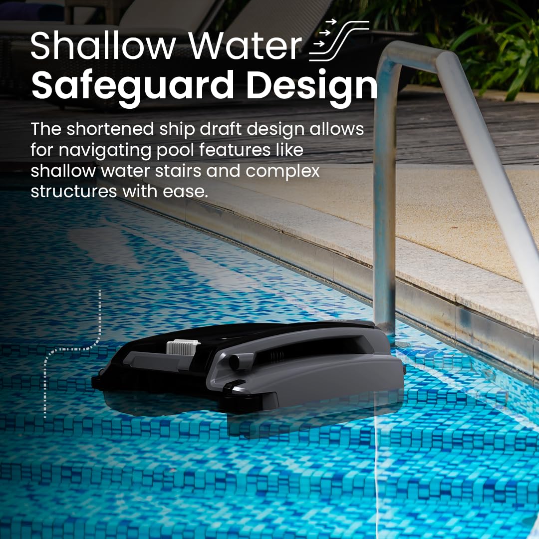 Betta SE Plus - Solar Powered Robotic Pool Surface Skimmer with Dual Charging Options and 30-Hour Continuous Cleaning Battery Power, Shallow Water Safeguard, and Twin Salt Chlorine Tolerant Motors