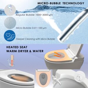 BN-6100S, 1-Piece 1.28 GPF Tankless Elongated Smart Bidet Toilet in White, Auto Flush, Heated Seat with Soft Close