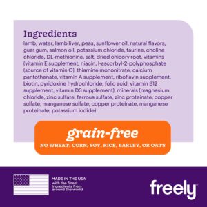 Freely Limited Ingredient Diet, Grain Free Dog Food, Natural Wet Food For Dogs, Adult Canned Dog Food Lamb, 12.5oz x 6 cans