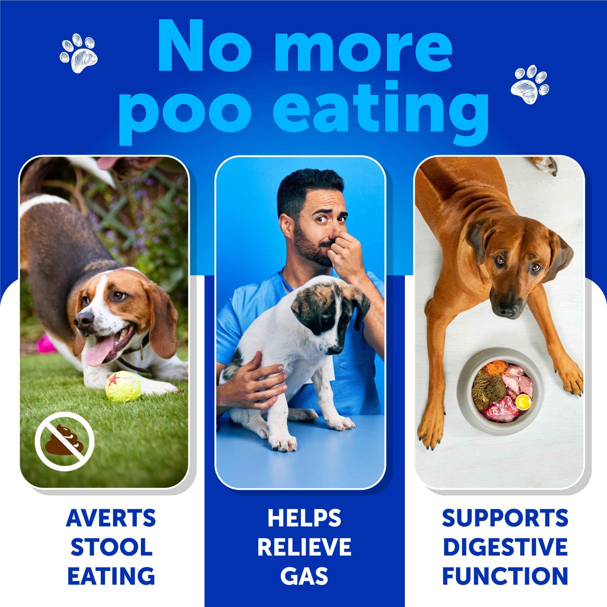 No Poo Chews for Dogs - Coprophagia Stool Eating Deterrent for Dogs - Prevent Dog from Eating Poop - Stop Eating Poop for Dogs with Probiotics & Digestive Enzymes - Forbid for Dogs