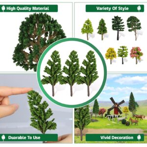 BUWUSMU 70 Pieces Mixed Model Trees - Ranging from 1.2 to 6.3 Inches, Ideal for Train Scenery, Architecture Models, DIY Crafts, Building Models, and Scenery Landscapes, Natural Green Color