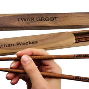 Walnut Chopsticks Reusable Engraved With Personalized Names Classic or Japanese Chinese Style Wood Chopsticks Dinnerware Utensils Christmas Gift Wedding Birthday