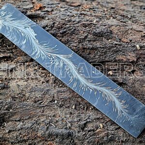 JNR Traders Forged Feather Pattern Damascus Billet - Damascus Bar Stock - Knife Making Supplies 12 Inch 3815