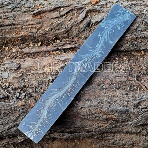 JNR Traders Forged Feather Pattern Damascus Billet - Damascus Bar Stock - Knife Making Supplies 12 Inch 3815