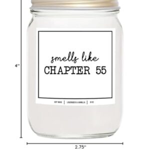 YouNique Designs Smells Like Chapter 55 Candle - Bookish Candles, Book Lovers Gifts, Book Themed Gifts for Book Lovers Women, Book Club Gifts Ideas, Reading Themed Gifts (Lavender & Vanilla)