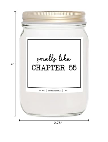 YouNique Designs Smells Like Chapter 55 Candle - Bookish Candles, Book Lovers Gifts, Book Themed Gifts for Book Lovers Women, Book Club Gifts Ideas, Reading Themed Gifts (Lavender & Vanilla)