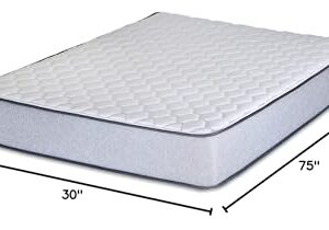 Greaton, 7-Inch Medium Firm High Density Foam Mattress, Comfortable Mattress for Cooler Sleep, Zippered and Washable Cover, 75" x 30", White