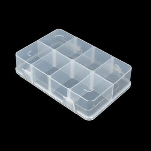 ccHuDE 8 Grids Bead Organizer Boxes Small Plastic Storage Containers Clear Craft Storage Box with Removable Dividers for Candies Snacks Electronics