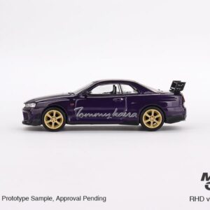 True Scale Miniatures Model Car Compatible with Nissan Skyline GT-R (R34) Tommykaira R-z Midnight Purple 1/64 Diecast Model Car MGT00616