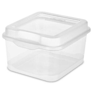 IFFANY Plastic FlipTop Hinged Storage Box Container w/Latching Lid (12 Pack)