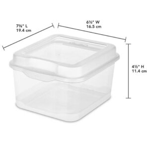 IFFANY Plastic FlipTop Hinged Storage Box Container w/Latching Lid (12 Pack)