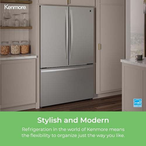 Kenmore 46-75515 Counter-Depth French Door Refrigerator/Freezer with Fingerprint-Resistant Stainless Steel, Ice Maker, Quiet and Energy Efficient Inverter Compressor, 36 Inch