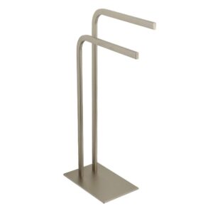 modern edenscape pedestal dual towel rack - brushed nickel