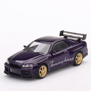 True Scale Miniatures Model Car Compatible with Nissan Skyline GT-R (R34) Tommykaira R-z Midnight Purple 1/64 Diecast Model Car MGT00616