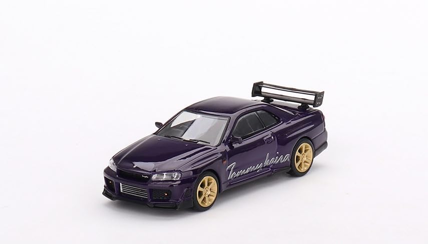 True Scale Miniatures Model Car Compatible with Nissan Skyline GT-R (R34) Tommykaira R-z Midnight Purple 1/64 Diecast Model Car MGT00616