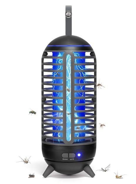 Kuesburt Bug Zapper, Indoor and Outdoor 2-in-1 Mosquito Zapper, Portable Rechargeable Waterproof Bug Zapper, Suitable for Yard, Home, Backyard, Garden, Camping Black